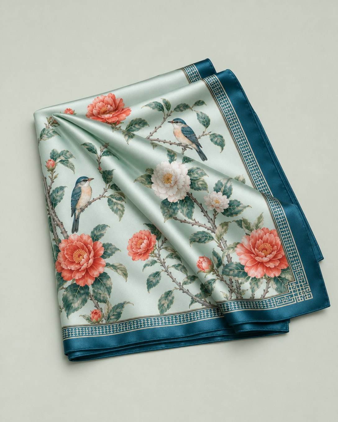 Camellia Songbirds Scarf, image 2