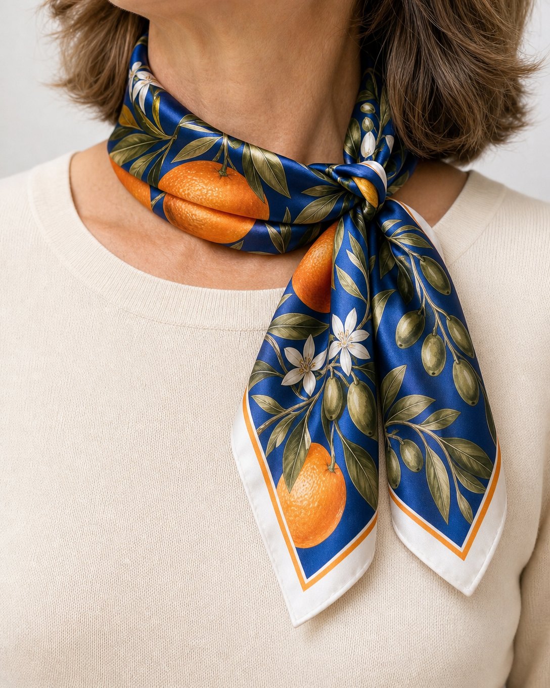 Cobalt Oranges Scarf, image 3