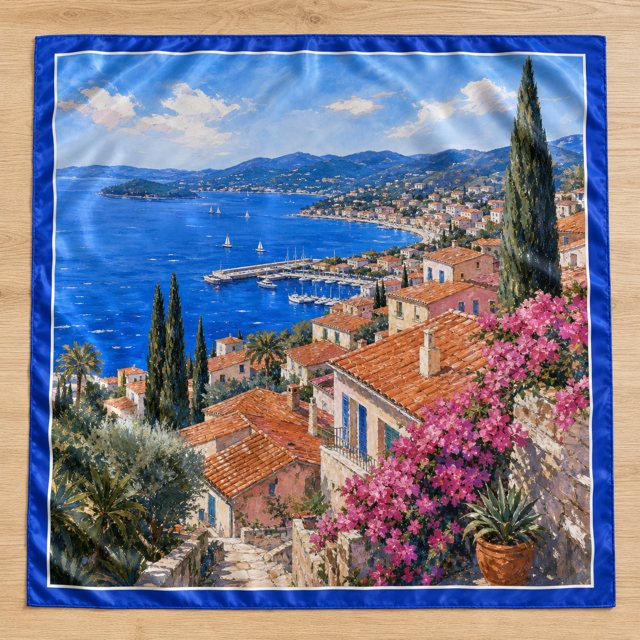 Harbour Village scarf laid flat